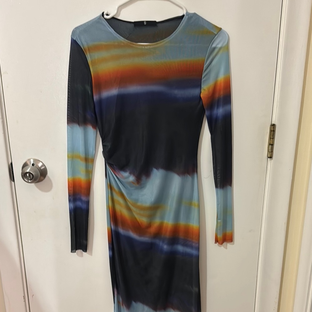 Multicolor Long Sleeve Dress